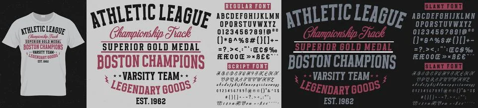 Modern Double Line Vector Font Alphabet and Numbers Set Stock Illustration
