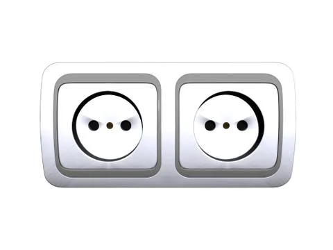 Modern double socket in the wall Stock Illustration