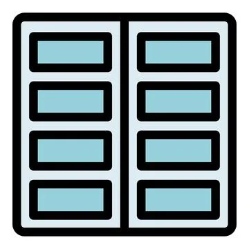 Modern double window providing natural light and ventilation Stock Illustration