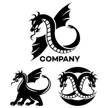Modern Dragon logo Stock Illustration