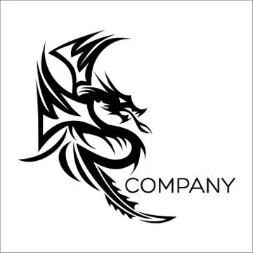 Modern Dragon logo Illustrazione stock