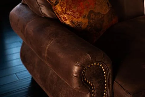 Modern dramatic interior design aesthetic with couches and chairs Stock Photos