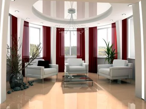 Modern drawing room Stock Illustration