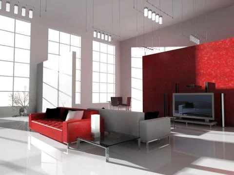 Modern drawing room Stock Illustration