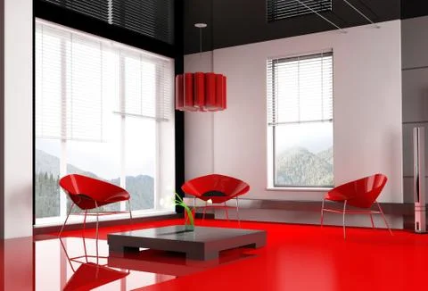 Modern drawing room Stock Illustration
