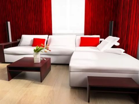 Modern drawing room Stock Illustration
