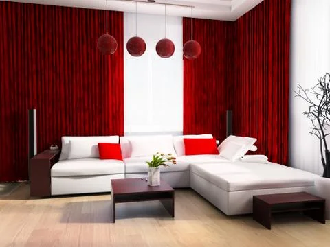 Modern drawing room Stock Illustration