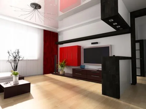 Modern drawing room Stock Illustration
