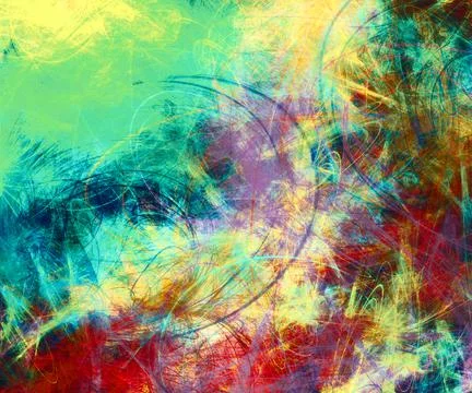 Modern drawing texture. Random stains of paint in iridescent colors. Stock Illustration