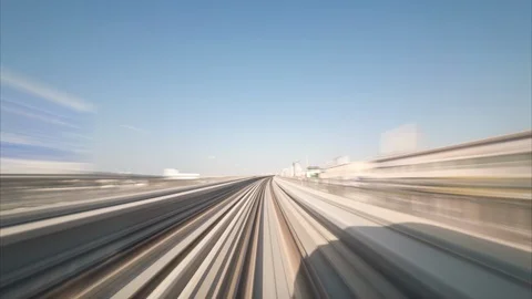 Modern driverless Dubai elevated Rail Metro System Stock Footage 110906779
