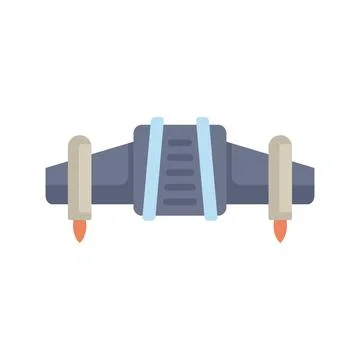Modern drone delivering parcel with rocket boosters Stock Illustration