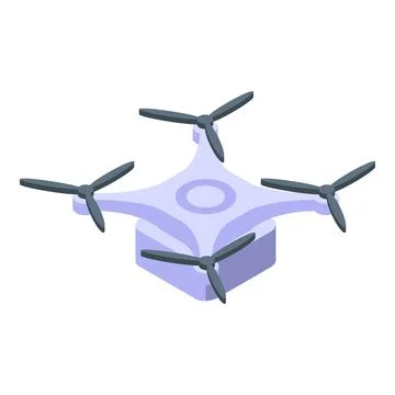 Modern drone flying with four propellers isometric view Stock Illustration