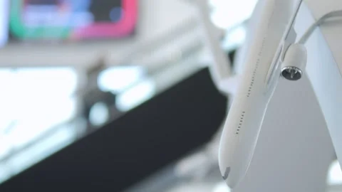 Modern drone glides through indoor space Stock Footage 340903758