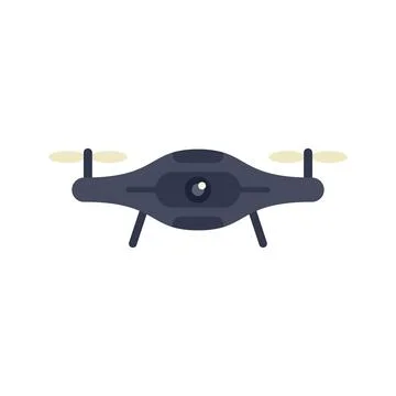Modern drone hovering with camera ready for photography Stock Illustration