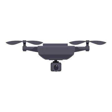 Modern drone hovering, capturing aerial footage with integrated camera Stock Illustration