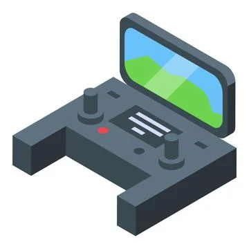 Modern drone remote controller showing streaming video feed from above Stock Illustration
