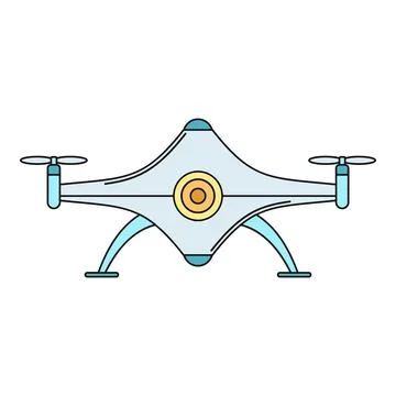 Modern drone technology flying delivering aerial surveillance system Stock-Illustration