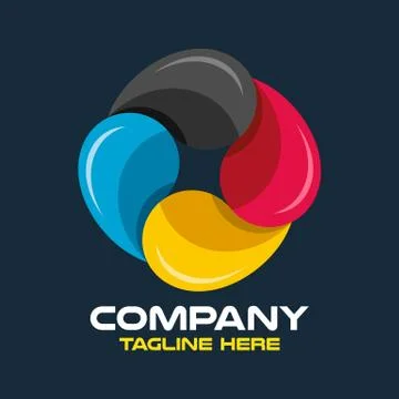 Modern drop and print logo. Vector illustration. Stock Illustration