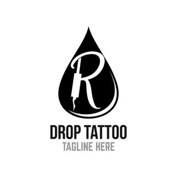 Modern drop tattoo logo Stock Illustration