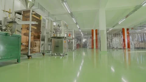 Modern drug production workshop. Workshop for the production of cometological Stock Footage 282521998