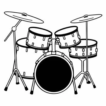 Modern Drum Set Vector Illustration Stock Illustration