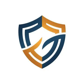 Modern Dual Shield Logo Design for Insurance Security Corporate Business Stock Illustration