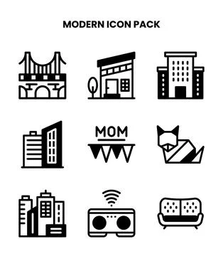 Modern DuoTone Bundle Icons Pack イラスト素材