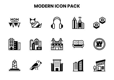 Modern DuoTone Vector Icons Pack Stock Illustration