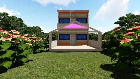 Modern Duplex Building Vídeo Stock 342932330