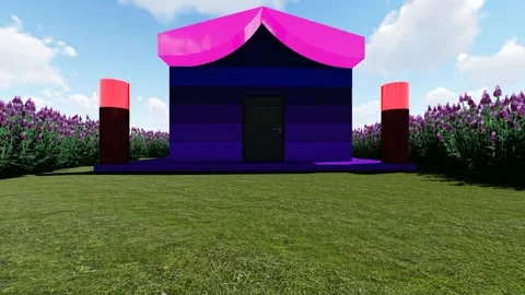 Modern Duplex Building in the forest Video stock 347458326