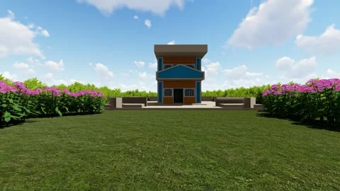 Modern Duplex Forest Guest House Vídeos de archivo 345150408