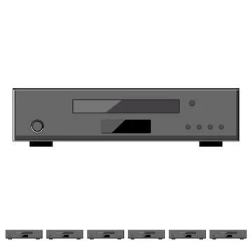 Modern dvd player cartoon vector graphic Stock Illustration