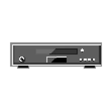 Modern dvd player pixel art vector illustration Stock Illustration