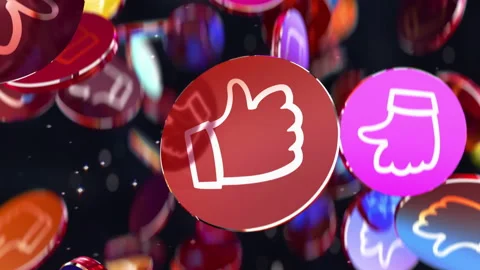 Modern dynamic animation of Like it in social media in 4K Stock Footage 144053411