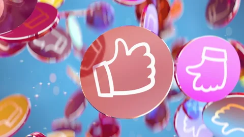 Modern dynamic animation of Like it in social media in 4K Stock-Footage 144054110