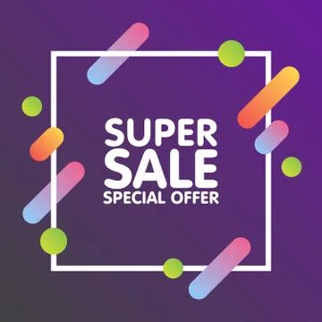 Modern dynamic design style Super sale banner. Special offer and discounts... イラスト素材