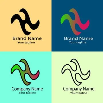 Modern Dynamic Flow Logo Design Illustrazione stock