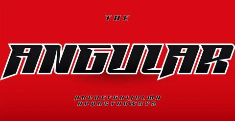 Modern dynamic font with dynamic characters, featuring sharp edges and angular イラスト素材