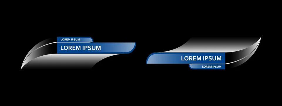 Modern Dynamic Gradient Lower Thirds set of two templates Stock Illustration
