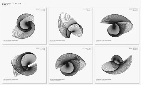 Modern dynamic lines abstract logo design graphic set. Curve blend line vector. Stock Illustration