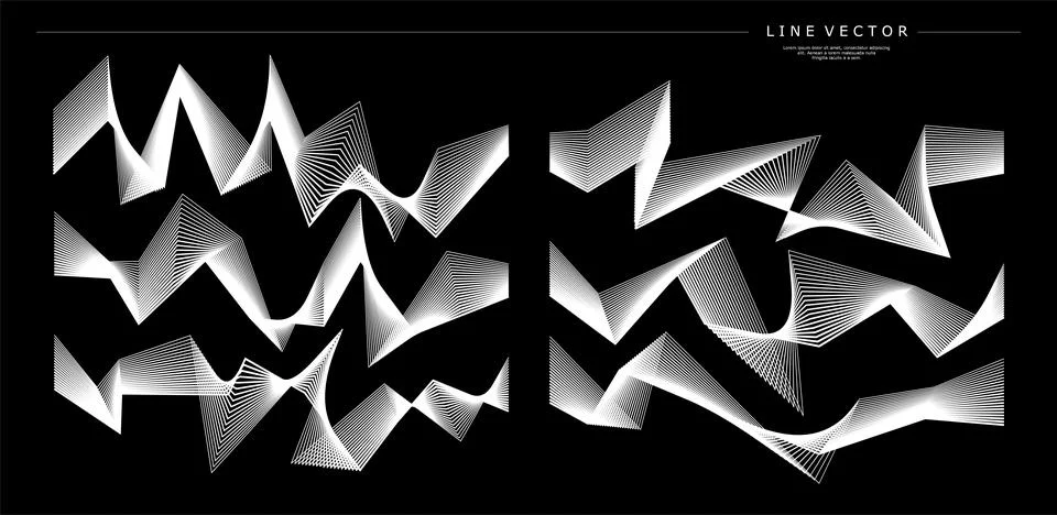 Modern dynamic wave line design graphic. Abstract flowing blend line wireframe. Stock Illustration