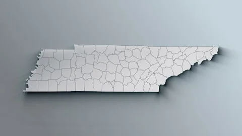 Modern Dynamic White Map of Tennessee with Counties Stock Footage 278987587
