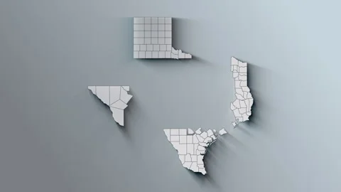 Modern Dynamic White Map of Texas with Counties Stock Footage 278987252