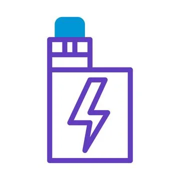 Modern E-Cigarette with a Lightning Bolt Symbol Stock Illustration