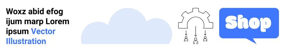 Modern E-commerce and Cloud Computing with Graphical Elements 스톡 일러스트