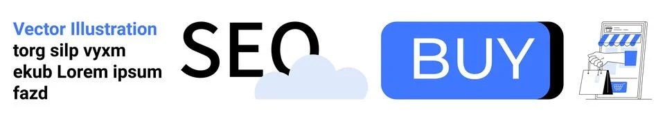 Modern E-commerce and SEO Elements with Call-to-Action Button for Landing Pag イラスト素材
