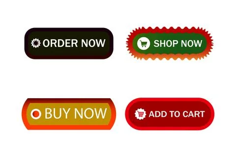 Modern E-commerce CTA Button Set Stock Illustration