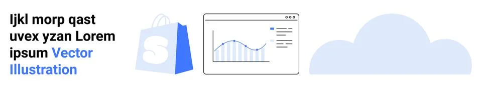 Modern E-commerce Data Analytics with Cloud Integration Stock Illustration