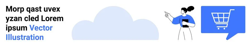 Modern E-commerce Solution with Cloud Integration and User Engagement Illustrazione stock