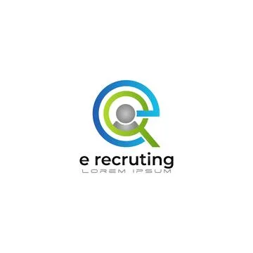 Modern E-Recruiting Logo with Circular Design and User Icon Stock Illustration